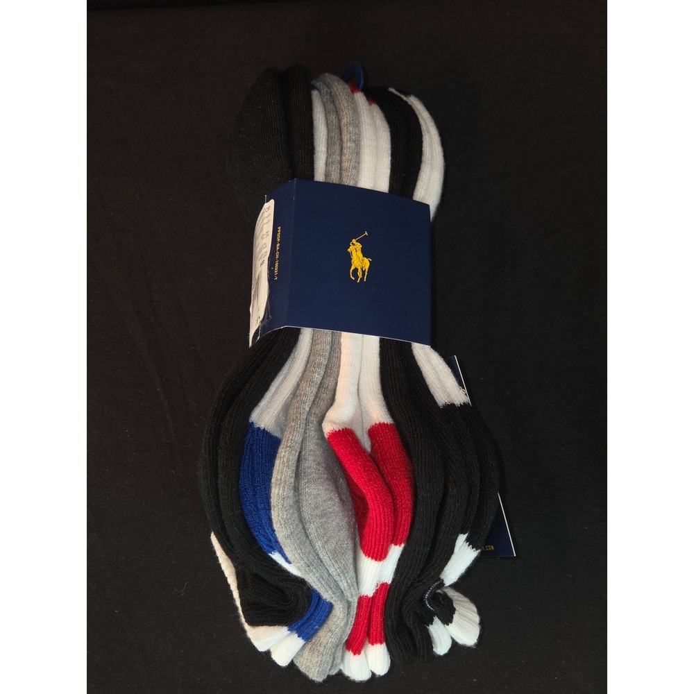 Polo Ralph Lauren Mens 6 Pair Classic Sport Arch Support Cushioned Comfort Socks - Picture 2 of 7
